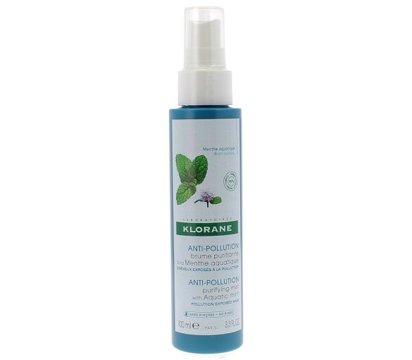 Brume Purifiante Anti-Pollution Menthe Aquatique Klorane - spray de 100 ml