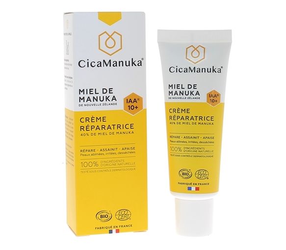 Crème réparatrice 40% de Miel de Manuka IAA 10+ bio CicaManuka - tube de 40 ml