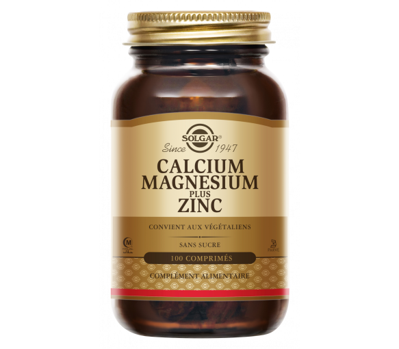 Calcium Magnésium Zinc Solgar - pot de 100 comprimés - image 1