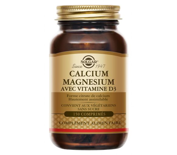 Calcium magnésium vitamine D3 Solgar - pot de 150 comprimés - image 1