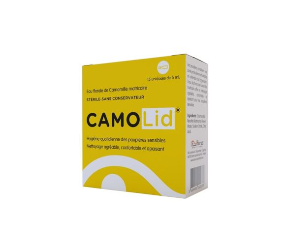 CamoLid Eau florale de Camomille matricaire hygiène des paupières - boîte de 15 unidoses