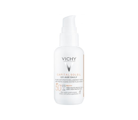 Capital soleil Fluide anti-photovieillissement teinté UV Age Daily SPF 50+ Vichy - flacon-pompe de 40 ml - image 1