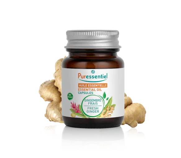 Capsules d'huile essentielle de gingembre Puressentiel - boîte de 60 capsules - image 1