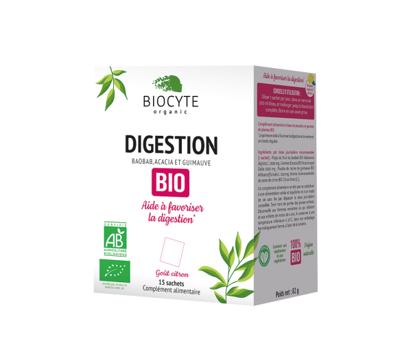 Digestion bio goût citron Biocyte - boîtes de 15 sachets