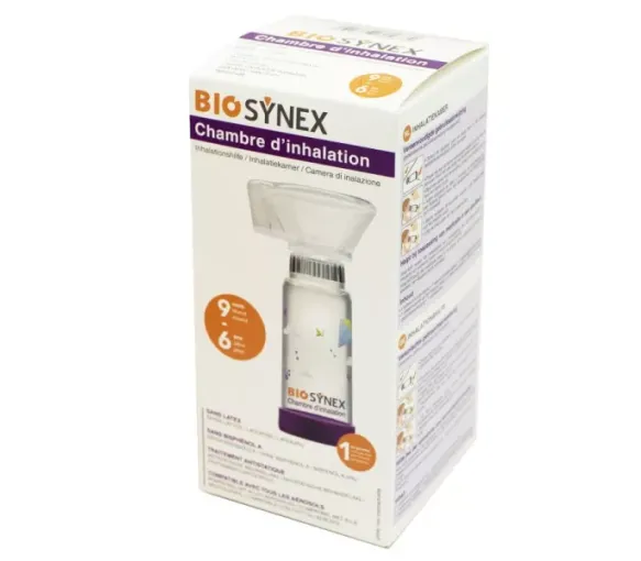 Chambre d'inhalation 9 mois à 6 ans Biosynex - boîte d'une chambre avec masque