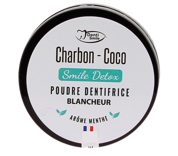 Charbon coco poudre dentifrice arôme menthe Denti Smile - flacon de 10 g - image 1