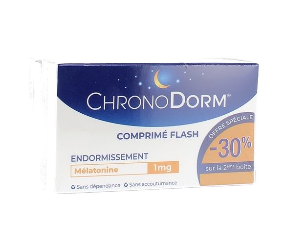 Chronodorm mélatonine 1 mg Iprad - 2 boites de 30 comprimés