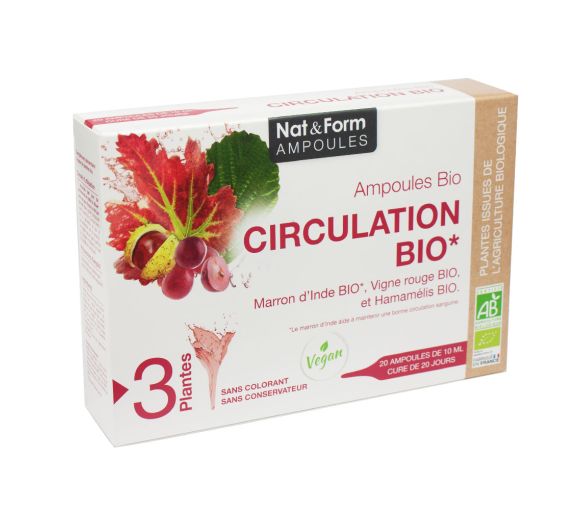 Circulation bio Nat&Form - boite de 20 ampoules