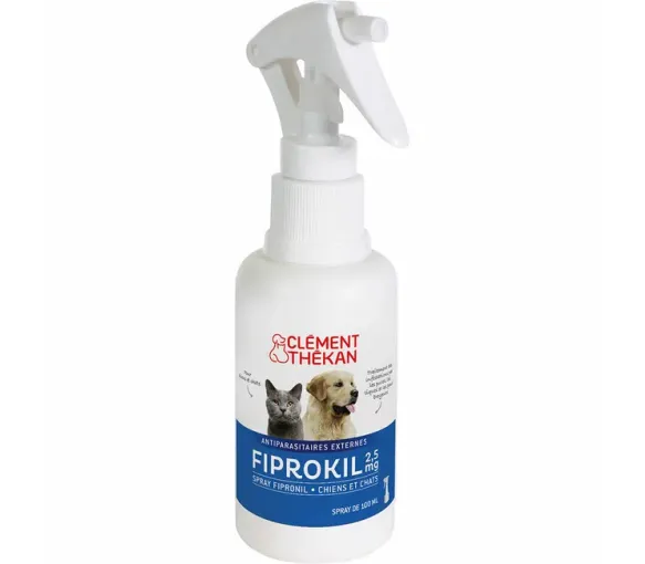 Fiprokil spray pour chien et chat anti-puces anti-tiques Clément-thékan - spray de 100 ml