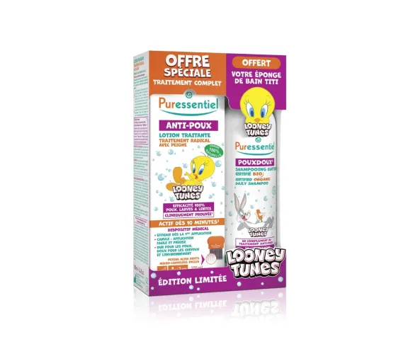 Coffret anti-poux édition limitée Looney Tunes Puressentiel - coffret de 3 produits