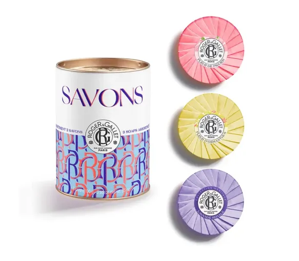 Coffret savons bienfaisants Fleur de Figuier, Fleur d'Osmanthus, Lavande Roger & Gallet - boite de 3 savons de 100g - image 1