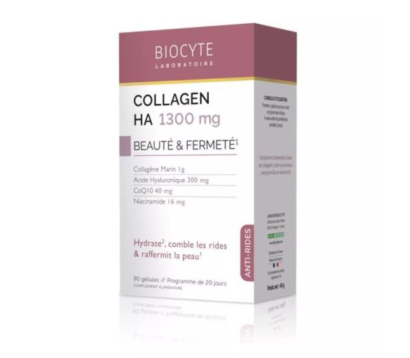 Collagen HA 1300mg beauté et fermeté Biocyte - boite de 80 gélules - image 1