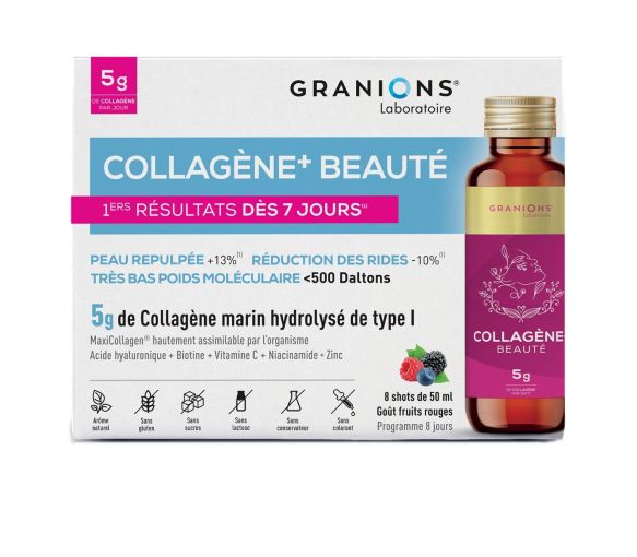 Collagène+ beauté 5g Granions - boite de 8 shots de 50ml - image 1