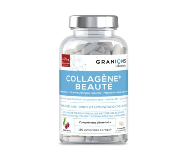 Collagène+ beauté goût cerise Granions - pot de 120 comprimés - image 1
