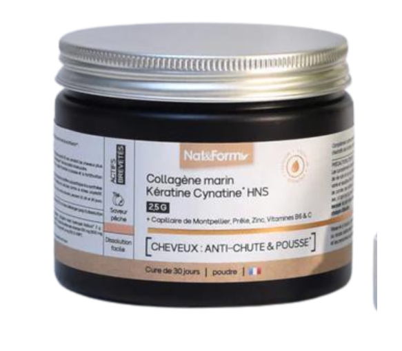 Collagène marin anti-chute & pousse Nat&Form - pot de 120g - image 1
