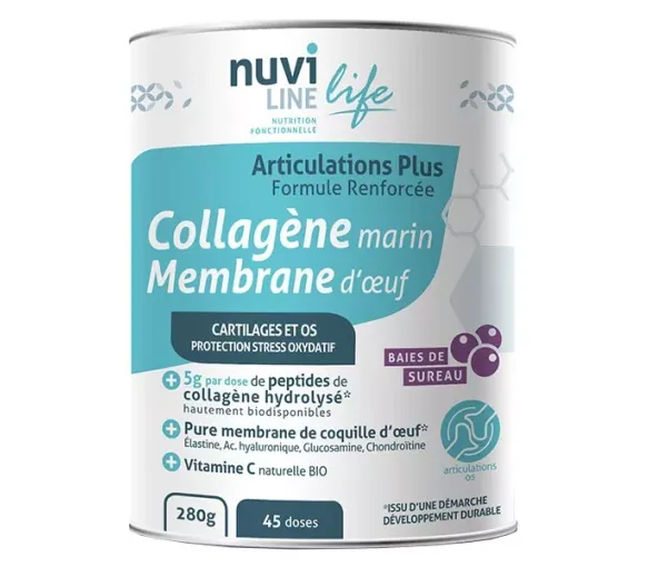 Collagène marin membrane d'oeuf Articulations plus Nuviline - pot de 280g - image 1