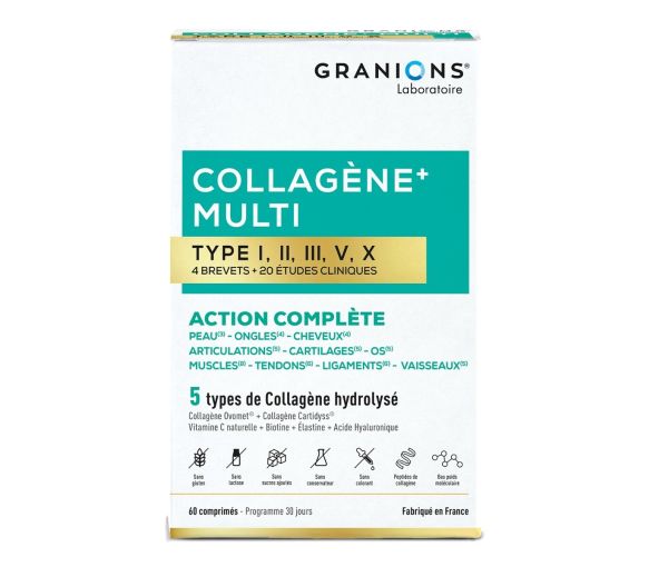 Collagène + multi type I, II, III, V, X Granions - boite de 60 comprimés - image 1