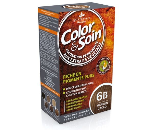 Color & soin coloration permanente Marron cacao 6B Les 3 chênes - 1 kit