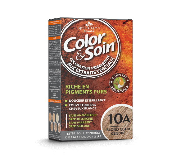 Color & soin coloration permanente Blond clair cendré 10A Les 3 chênes - 1 kit