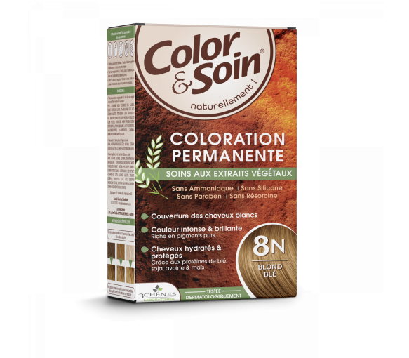Color & soin coloration permanente Blond blé 8N Les 3 chênes - 1 kit