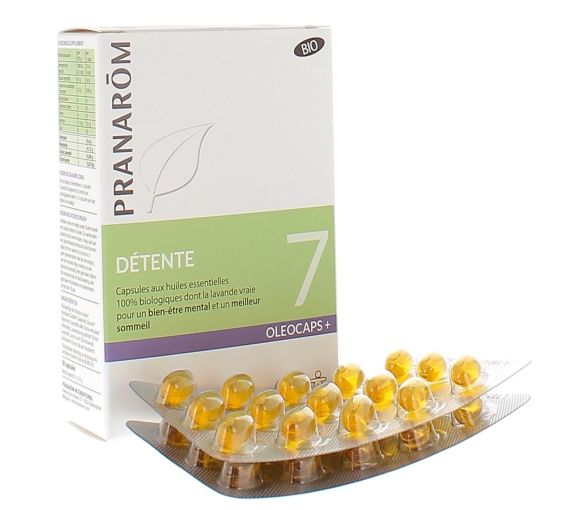 Oléocaps+ 7 Détente bio Pranarom - boite de 30 caspules