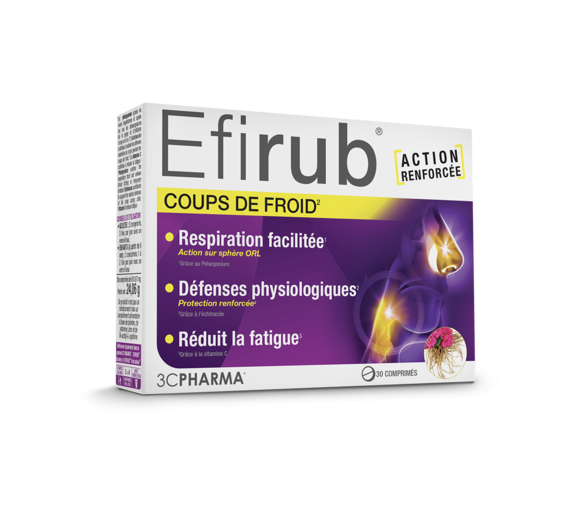 Efirub coups de froid 3C Pharma - boite de 30 comprimés