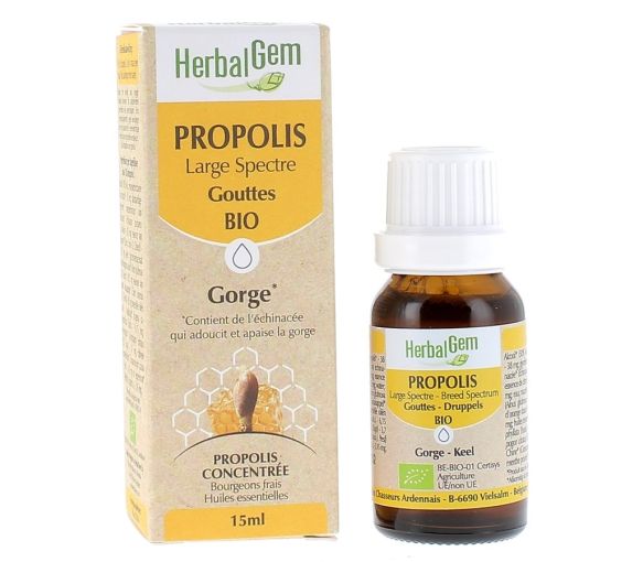 Propolis large spectre bio HerbalGem - flacon de 15 ml