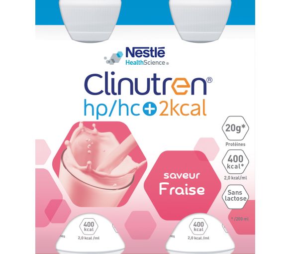 Clinutren HP/HC +2Kcal saveur fraise - 4 bouteilles de 200 ml - image 1