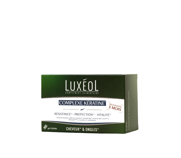 Complexe kératine programme 3 mois Luxéol - boîte de 90 gélules