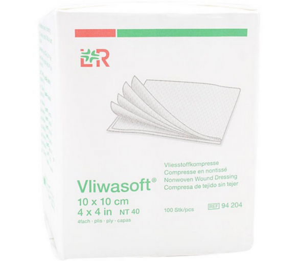 Compresse nontissée non stérile Vliwasoft 10x10cm Lohmann & Rausher - boite de 100 compresses