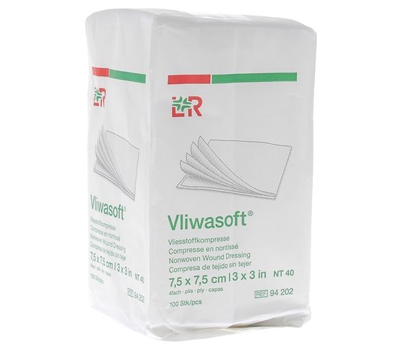 Compresse non tissée 7,5x7,5cm Vliwasoft Velpeau Lohmann & Rausher - boite de 100 compresses