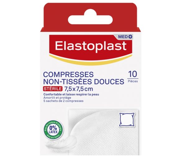 Compresses non-tissées douces Elastoplast - boîte de 10 compresses - image 1