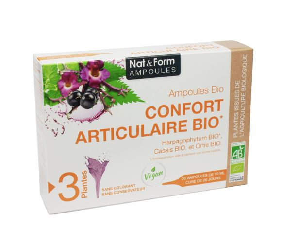 Confort articulaire bio Nat&Form - boite de 20 ampoules