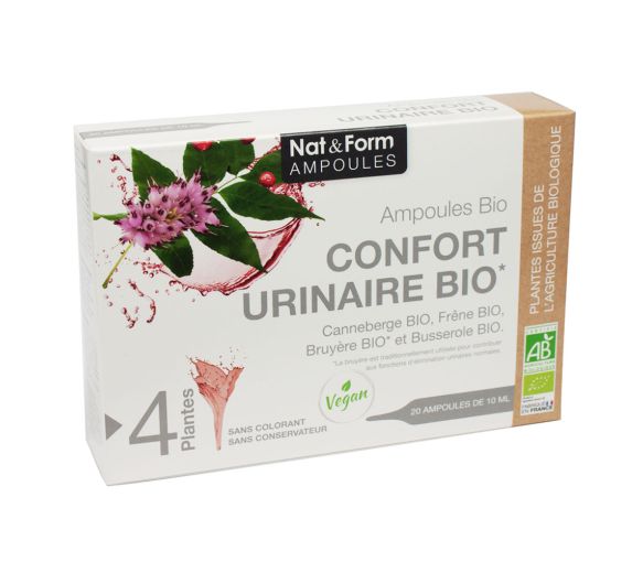 Confort urinaire bio Nat&Form - boite de 20 ampoules