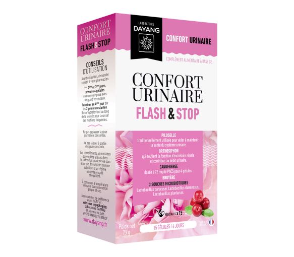Confort urinaire flash & stop Dayang - boîte de 15 gélules