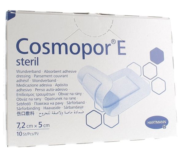 Cosmopor E Pansements Stériles Adhésifs 7,2 cm x 5 cm Hartmann - boîte de 10 pansements