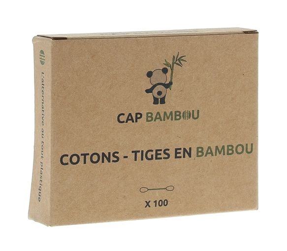Cotons tiges en bambou Cap Bambou - boîte de 100 cotons-tiges