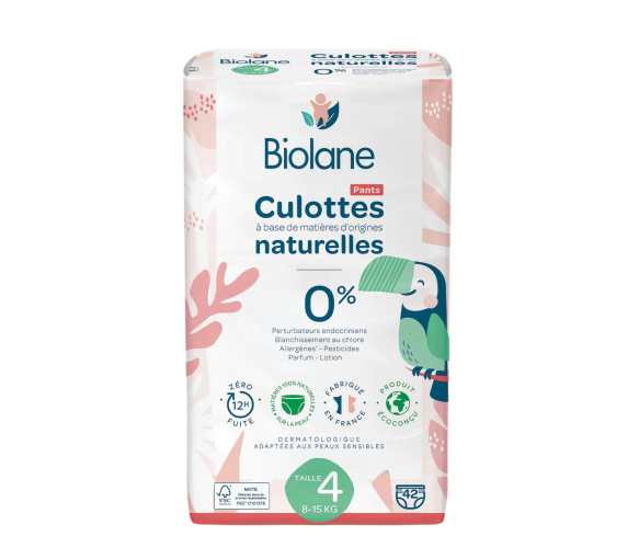 Couches culottes naturelles taille 4 Biolane - sachet de 42 couches culottes - image 1