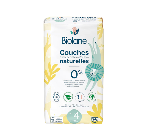 Couches naturelles taille 4 Biolane - sachet de 44 couches - image 1