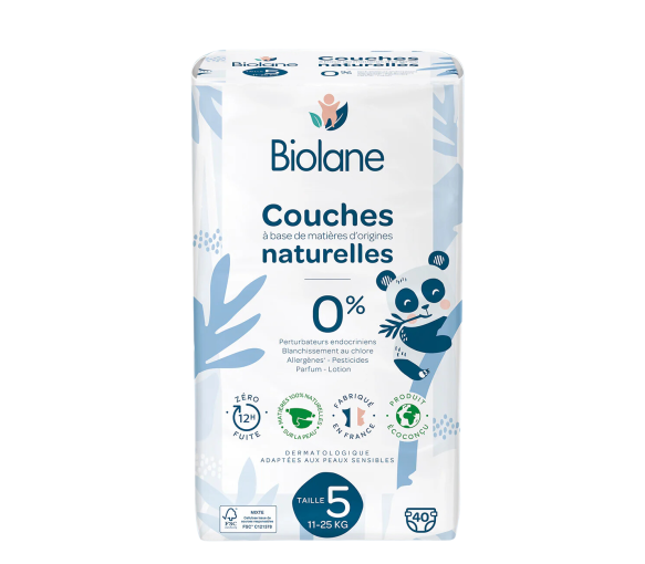 Couches naturelles taille 5 Biolane - sachet de 40 couches - image 1