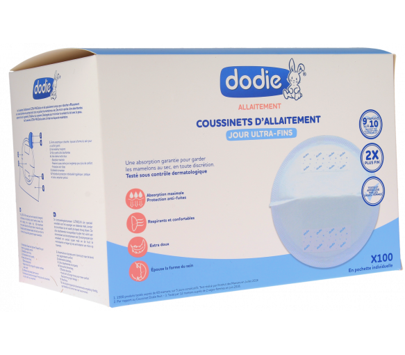 Coussinets d'Allaitement Ultra-fins Dodie - boîte de 100 coussinets - image 1