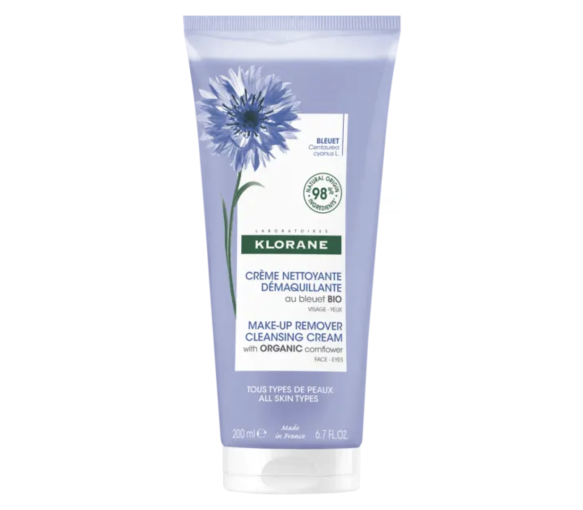Crème nettoyante démaquillante au bleuet bio Klorane - tube de 200ml - image 1