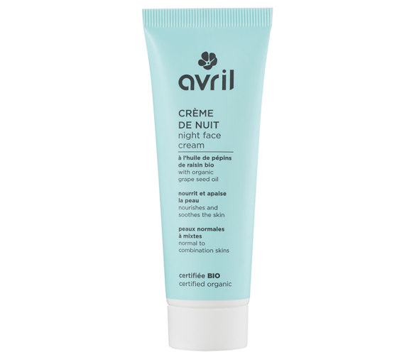 Crème de nuit peaux normales et mixtes bio Avril - tube 50 ml