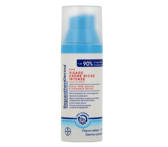 Crème riche intense visage BepanthenDerma - flacon-pompe de 50ml - image 1