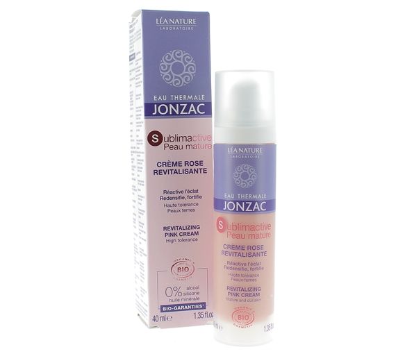 Sublimactive peaux matures Crème rose revitalisante bio Eau thermale Jonzac - flacon de 40 ml