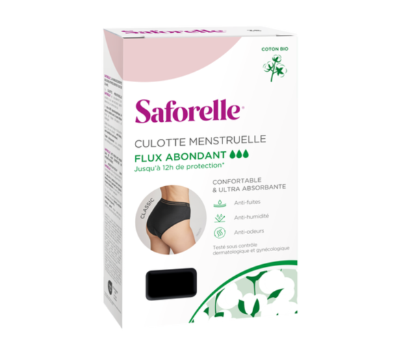 Culotte menstruelle flux abondant taille 38 Saforelle - 1 culotte noire coton - image 1