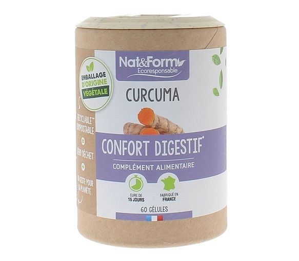 Curcuma confort digestif Nat&Form - boite de 60 gélules