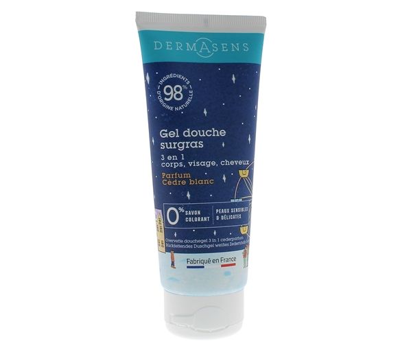 Dermasens Gel douche surgras parfum cèdre blanc Marque verte - tube de 100ml