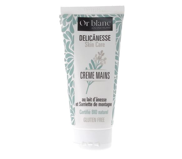 Delicânesse Crème mains au lait d'ânesse bio Or Blanc - tube de 100ml