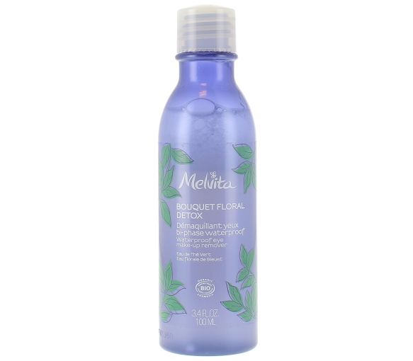 Démaquillant yeux bi-phase bouquet floral détox waterproof bio Melvita - bouteille de 100 ml